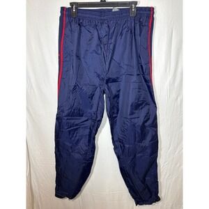 Vintage Pro Edge Ford Racing Track Pants Nylon Mens‎ Large Blue Red Stripe